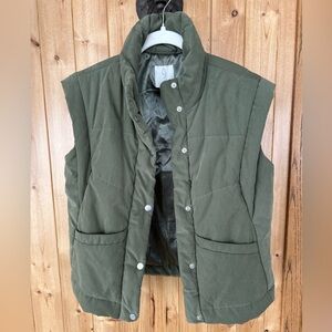 Joie Green Quilted Puffer Vest Size XS